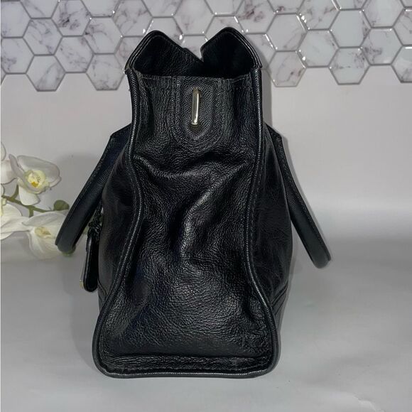 Elegant Cole Haan Valise Kendra Black Leather Satchel Handbag - Picture 3 of 13